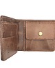 portfele damskie Ciemno-brązowy portfel na bilon uszyty ręcznie ze skóry.