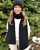 czapki damskie Zestaw czarny czapka szalik miękka i ciepła wełna handmade