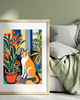 grafiki i ilustracje PLAKAT  rudy kot, Matisse obraz, kolorowa dekoracja ścienna