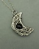 wisiory Wisiorek księżyc obsydian złocisty wire wrapping