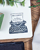 stemple Pieczątka Ex Libris , maszyna do pisania - zestaw
