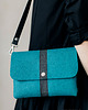 torby na ramię Marmollada - filcowa listonoszka TURKUSOWA + czarny