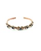 bransoletki wire wrapping Miedziana bransoleta cuff z turmalinem i onyksem