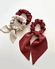 gumki do włosów Bordowo-cegiełkowa Scrunchie Wilma z odwiązywaną szarfą