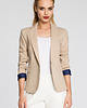 marynarki damskie Dopasowany żakiet zapinany na guzik-beżowy(M-243)