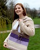 torby na ramię Elegancka szydełkowa torebka z włóczki z dnem ze sklejki 3 kolorowa mocna
