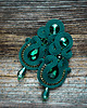 kolczyki soutache Szmaragdowe - kolczyki sutasz