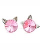 kolczyki swarovski Kolczyki - kryształy Swarovski - małe kotki Light Rose