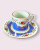 filiżanki Zestaw Porcelanowy do Kawy dla 6 Filiżanek i 6 Podkładek