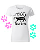 t-shirt damskie Koszulka T-shirt "My Cat is my true Love" Folia Flex/ biała