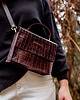 torby na ramię Kuferek Trunkette Croco Dark Cherry