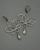 kolczyki wire wrapping Długie kolczyki kwiat lotosu labradoryt wire wrapping