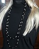 korale Długi naszyjnik Boho z onyksem i bali oryginalny prezent handmade