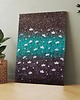 obrazy Obraz na płótnie 50x70cm. Białe kwiaty na turkusie