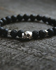 biżuteria męska męska bransoletka :: black lava & skull III