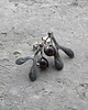 kolczyki wire wrapping Granat - sztyfty