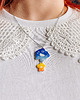 naszyjniki - inne Wyrazisty naszyjnik z motywem kwiatowym - kolorowa biżuteria handmade boho