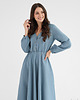 sukienki maxi damskie Lniana sukienka CAMELLIA MAXI DUSTY BLUE