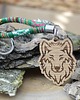 breloki brelok do kluczy  BOHO WILK Z DREWNA CHANTICO