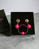komplet biżuterii RAZEM TANIEJ! Swarovski neon pearls : neon pink : kolczyki & pierścionek