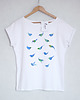 t-shirt damskie PTAKI koszulka bawełniana biała