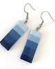 kolczyki z masy plastycznej Geometryczne granatowe wiszące kolczyki