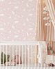 naklejki ścienne do pokoju dziecka TAPETA w rolce - FOREST ANIMALS PINK