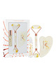 akcesoria dla niej CRYSTALLOVE Milky amber beauty set: roller do twarzy z bursztynu mlecznego +