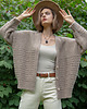 kardigany damskie Luźny miękki kardigan oversize mocca  F1473