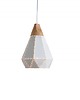 lampy wiszące Lampa wisząca Scandi biała drewno metal 28cm
