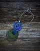 wisiory Peacock eye- wisior soutache z piórami