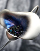 kolczyki wire wrapping Kolczyki srebrne wiszące BLACK ORCHIDEA