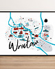 plakaty Wrocław Mapa plakat 70x50 cm