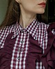 koszule damskie  Koszula upcyklingowa w kratę z fałbanami L/XL