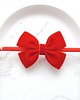 ozdoby do włosów dla dzieci Opaska dla niemowlaka świąteczna kokardka welurowa CZERWONA  OTS04