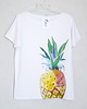 t-shirt damskie ANANAS koszulka bawełniana biała