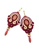 kolczyki soutache Marie bordowo beżowe romantyczne kolczyki sutasz z piaskiem pustyni