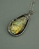 wisiory Duży wisior złoty labradoryt wire wrapping