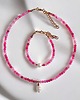 komplet biżuterii RAZEM TANIEJ! naszyjnik & bransoletka : fuchsia & pearl collection
