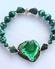 bransoletki z kamieni naturalnych UNIKAT! - Malachit, szmaragd, agat złoto