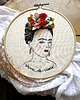 Ozdoby na ścianę Obrazek Frida Kahlo  ręcznie haftowana dekoracja ścienna