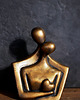 figurki i rzeźby Rzeźba z gipsu, Para Zakochanych, ogniste złoto, wys. 11,8 cm