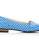 baleriny damskie SKÓRZANE BALERINKI ZAPATO 025 NIEBIESKIE KWADARTY