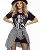t-shirt damskie Koszulka bawełniana długa T-shirt  maxi Kosmonautka czarna