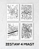 grafiki i ilustracje 4 MIASTA - galeria map - wybierz kolory i miasta