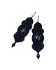 kolczyki soutache Orina kolczyki sutasz czarne długie wieczorowe z kryształami