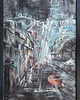 obrazy Obraz ręcznie malowany 50x70 Miasto abstrakcja uliczki+ rama