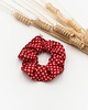 gumki do włosów Jedwabna scrunchie Czerwona w kwiatuszki