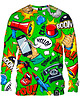 bluzy męskie Bluza Bez Kaptura Męska DR.CROW Komiks Green