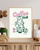grafiki i ilustracje PLAKAT kawa, coffee lover club, prezent dla kawosza, kot